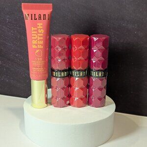 Milani Color Fetish & Fruit Fetish Lip Balm 4 pc Bundle Tinted Balms New/Sealed